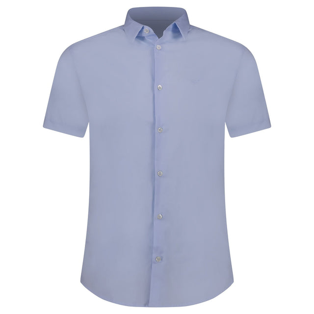 Armani Jeans Button - Up Short Sleeve Shirt Light Blue - Boinclo - Outlet Sale Under Retail