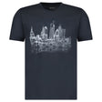 Armani London Skyline Graphic T-Shirt in Graphite Blue - Boinclo - Outlet Sale Under Retail