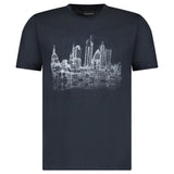 Armani London Skyline Graphic T-Shirt in Graphite Blue - Boinclo - Outlet Sale Under Retail