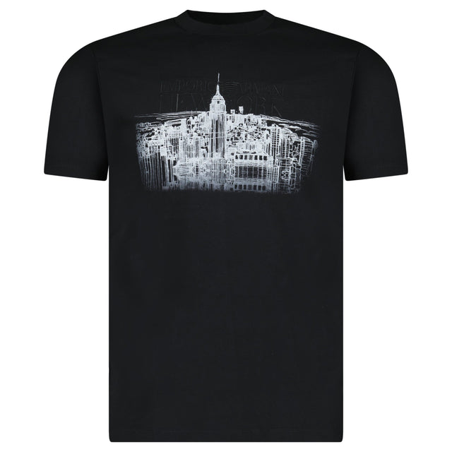 Armani New York Skyline Graphic T-Shirt in Black - Boinclo - Outlet Sale Under Retail
