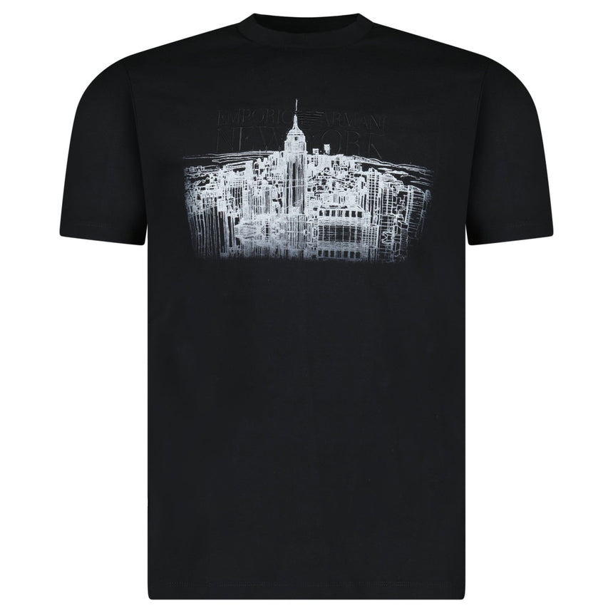 Armani New York Skyline Graphic T-Shirt in Black - Boinclo - Outlet Sale Under Retail