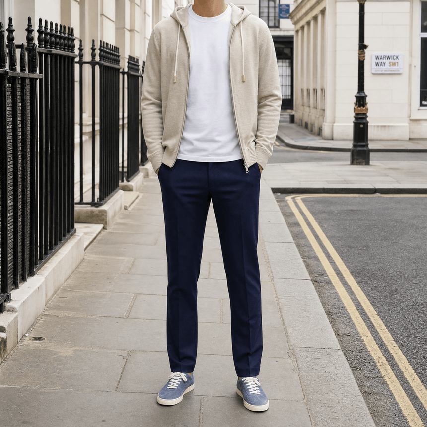 Berwich Komodo 'The Travel Fit' Trousers in Navy - Boinclo - Outlet Sale Under Retail