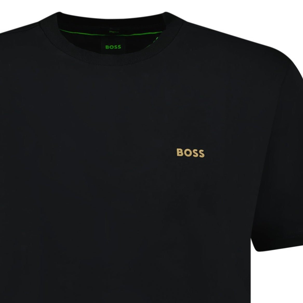 Hugo Boss Active Gold Logo Print T Shirt Black Outlet Sale Always Under Retail Boinclo