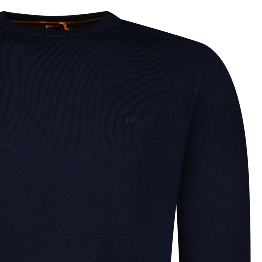 Boss Avac Crew Neck Knit Jumper in Navy - Boinclo - Outlet Sale Under Retail