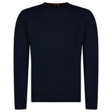 Boss Avac Crew Neck Knit Jumper in Navy - Boinclo - Outlet Sale Under Retail