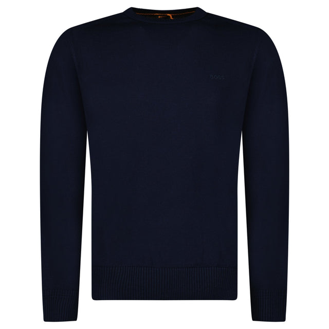 Boss Avac Crew Neck Knit Jumper in Navy - Boinclo - Outlet Sale Under Retail