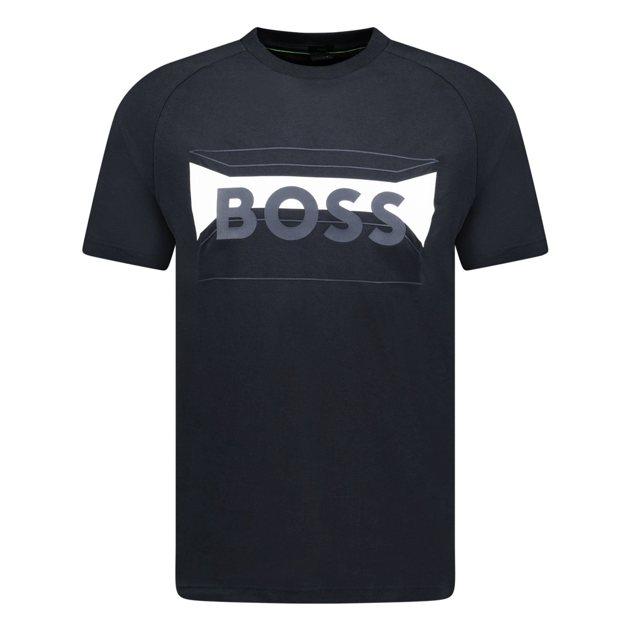 Hugo Boss Cotton Blend Regular Fit T Shirt With Logo Artwork Black Outlet Sale Always Under Retail Boinclo