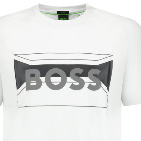 BOSS Cotton - Blend Regular - Fit T - Shirt with Logo Artwork White - Boinclo ltd - Outlet Sale Under Retail