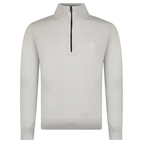 Boss Kanobix Cotton/Cashmere Half Zip Jumper Grey - Boinclo - Outlet Sale Under Retail