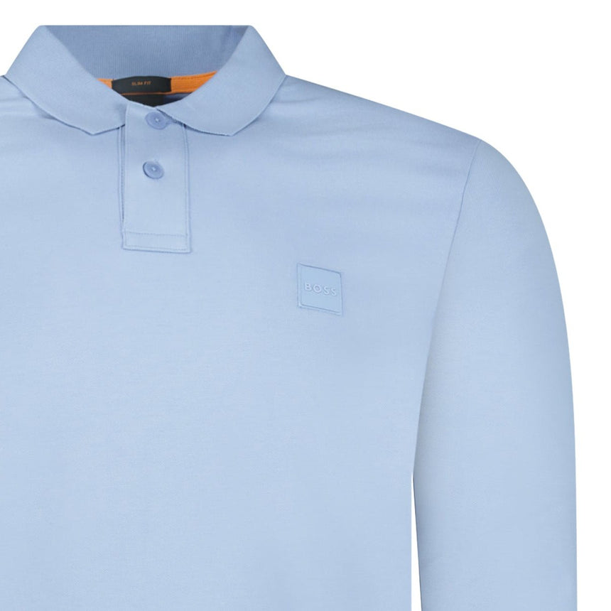 Boss Passerby Long Sleeve Polo Shirt in Open Blue - Boinclo - Outlet Sale Under Retail