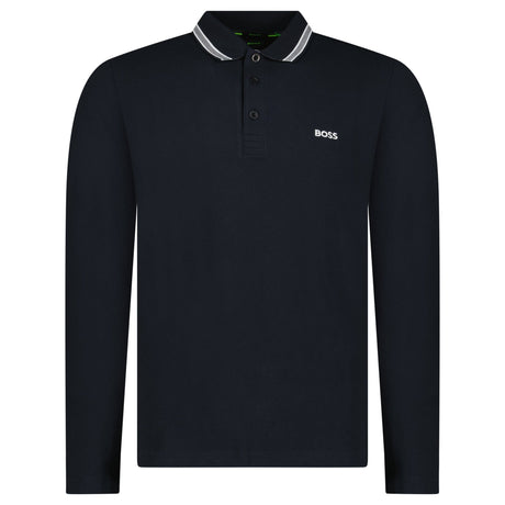 Boss Plisy Long Sleeve Polo Shirt in Dark Blue - Boinclo - Outlet Sale Under Retail