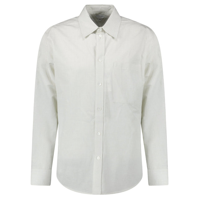 Bottega Veneta Cotton Linen Check Shirt in Brown/Bay Leaf - Boinclo - Outlet Sale Under Retail