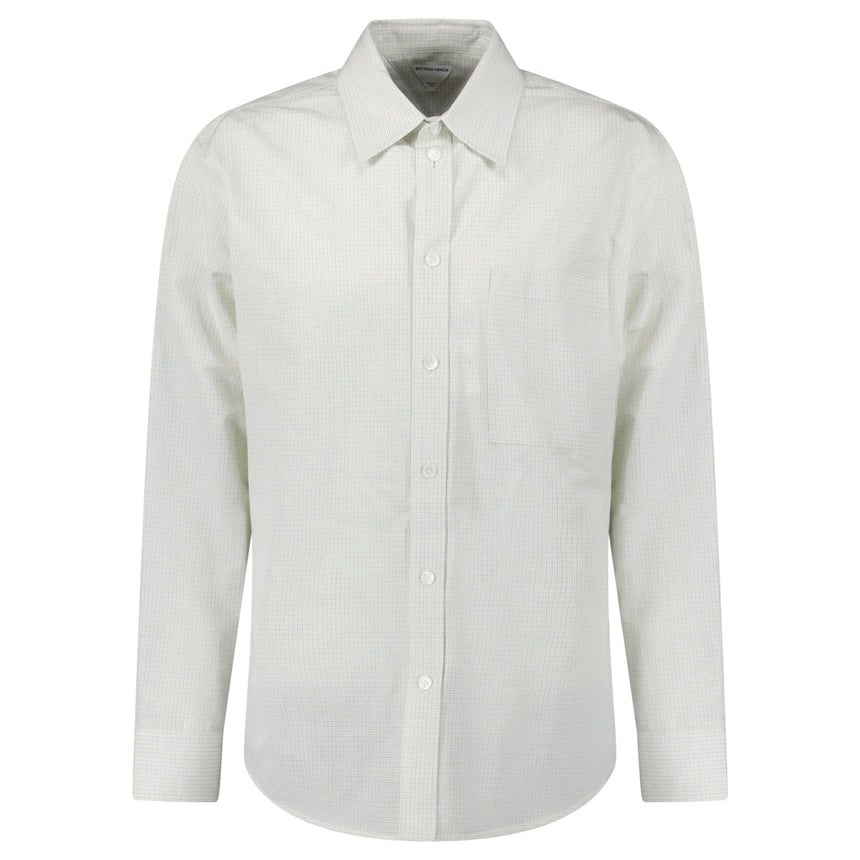 Bottega Veneta Cotton Linen Check Shirt in Brown/Bay Leaf - Boinclo - Outlet Sale Under Retail