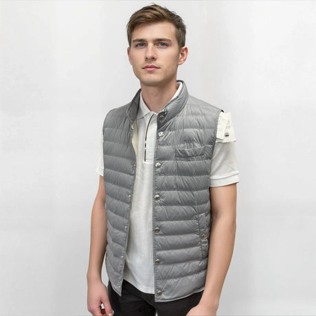 Brunello Cucinelli Button - Up Down Gilet Grey - Boinclo - Outlet Sale Under Retail