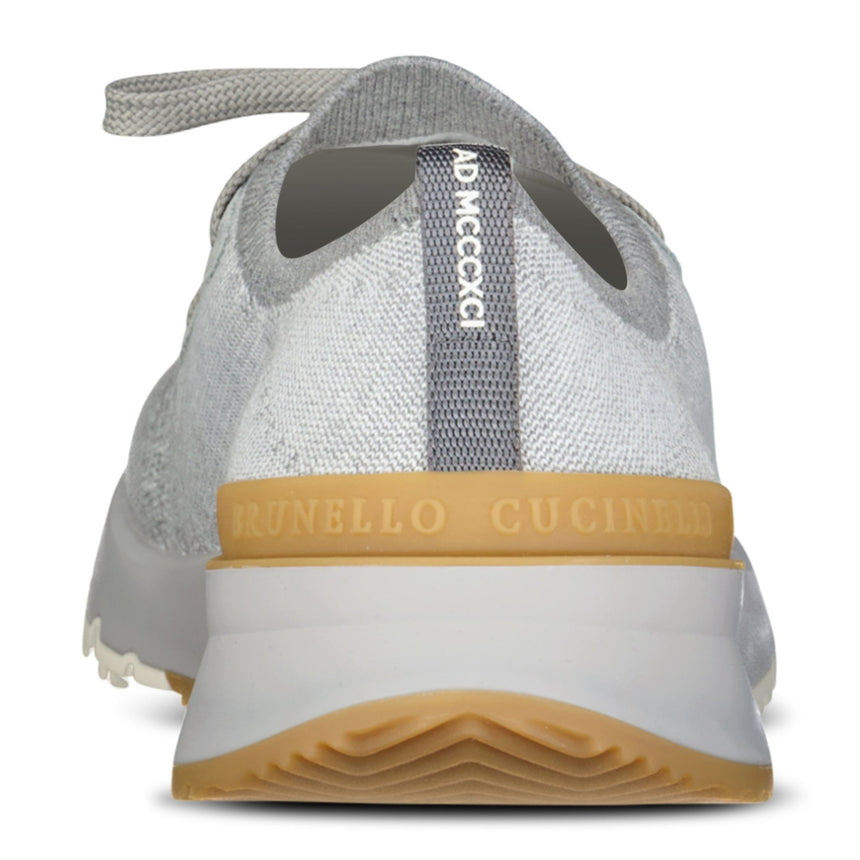 Brunello Cucinelli Cotton - Blend Chiné - Knit Sneakers in Grey - Boinclo - Outlet Sale Under Retail