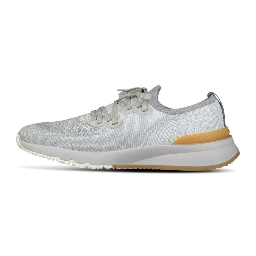 Brunello Cucinelli Cotton - Blend Chiné - Knit Sneakers in Grey - Boinclo - Outlet Sale Under Retail