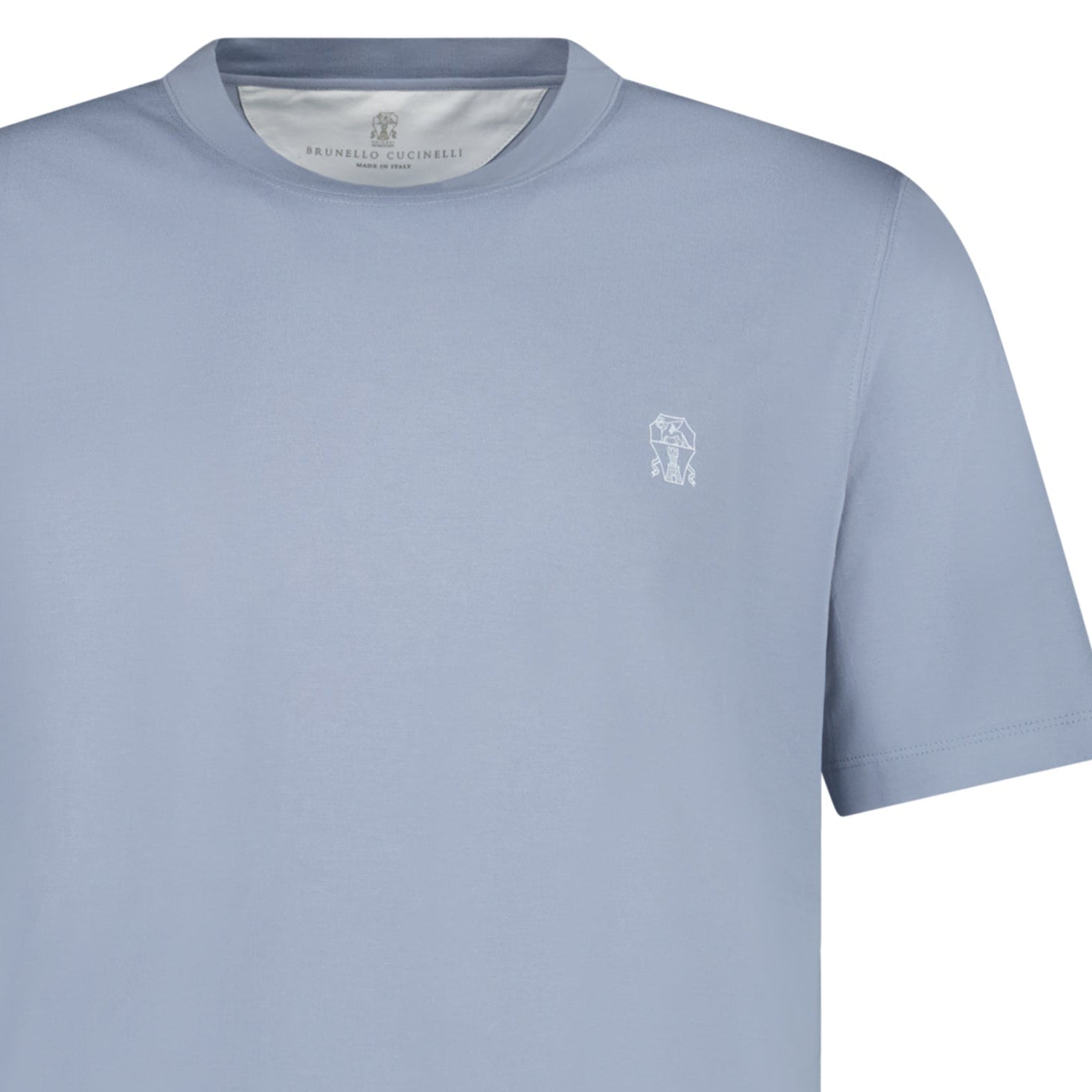 Brunello Cucinelli Cotton Jersey T-Shirt in Blue Slate - Outlet