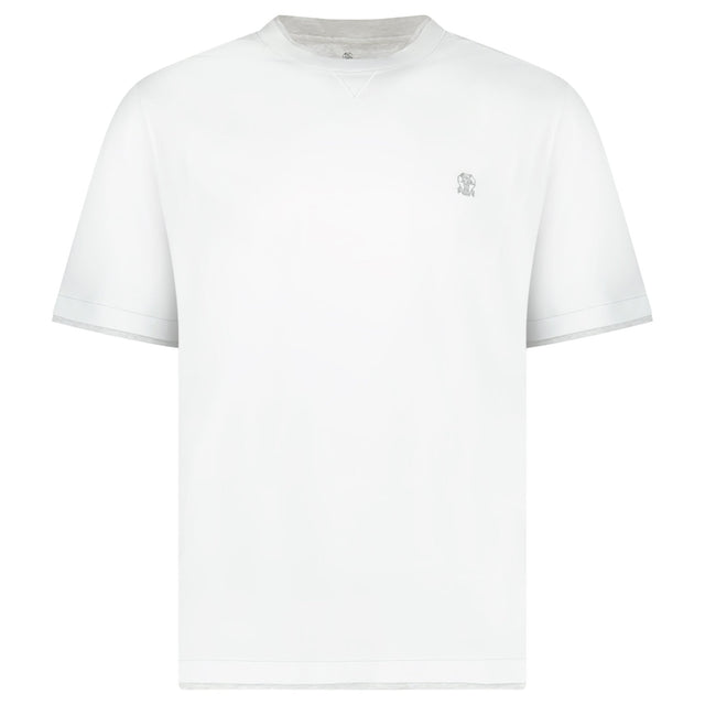 Brunello Cucinelli Double Layer T-Shirt in White - Boinclo - Outlet Sale Under Retail