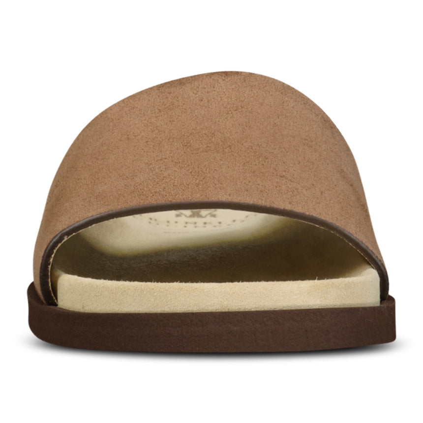Brunello Cucinelli Suede - Strap Flat Sandals in Brown - Boinclo - Outlet Sale Under Retail