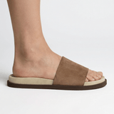 Brunello Cucinelli Suede - Strap Flat Sandals in Brown - Boinclo - Outlet Sale Under Retail