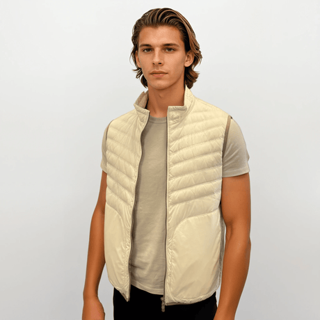 Brunello Cucinelli Zip - Up Down Gilet White - Boinclo - Outlet Sale Under Retail