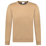 Burberry 'Bempton' Embroidery Check Elbow Wool Jumper Camel - Boinclo - Outlet Sale Under Retail