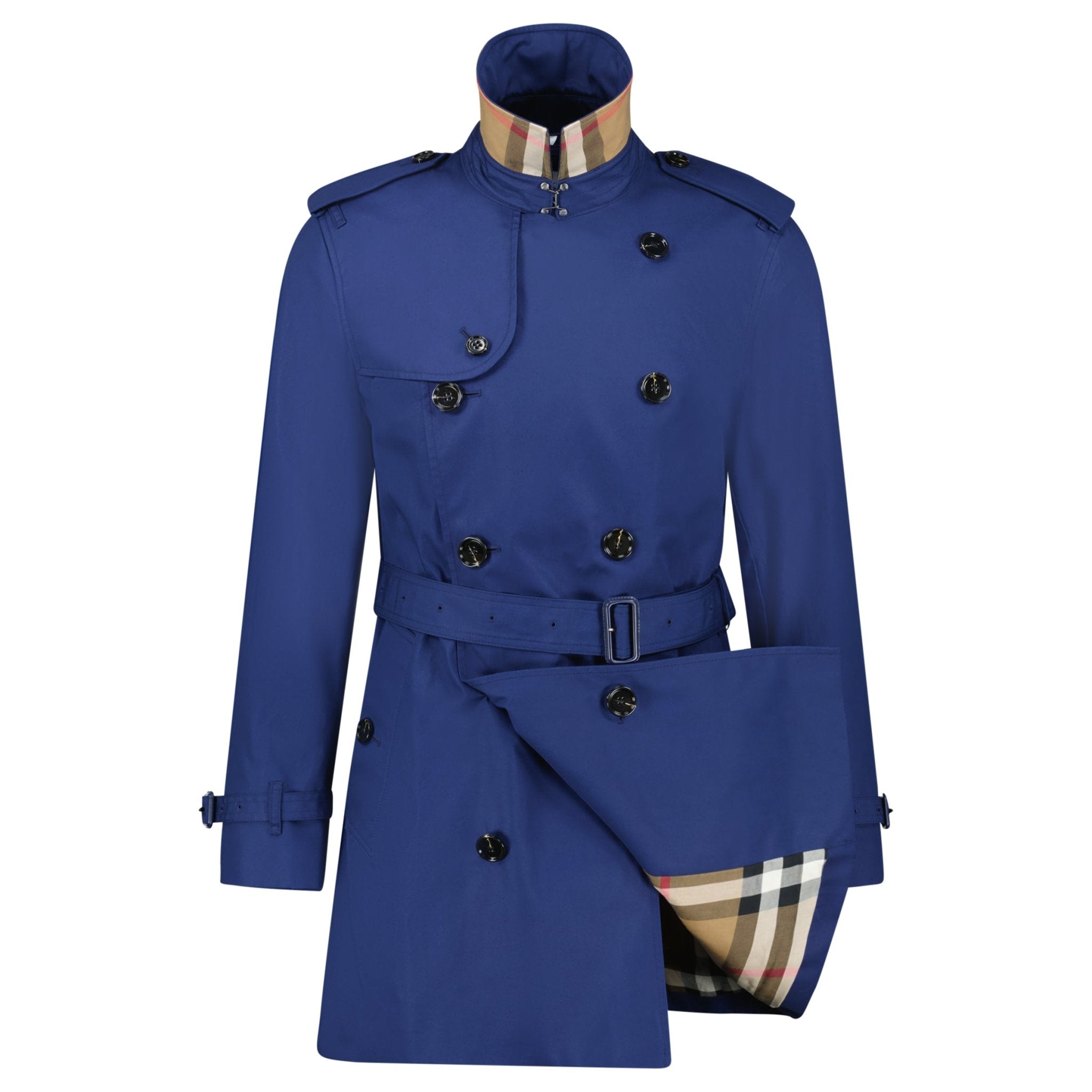 Burberry Jacket Navy Burberry 'Brockham' Double Breasted Belted