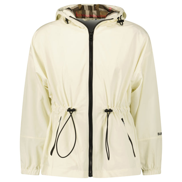 Burberry 'Birley' Check Hooded Rain Jacket Vanilla - Boinclo - Outlet Sale Under Retail