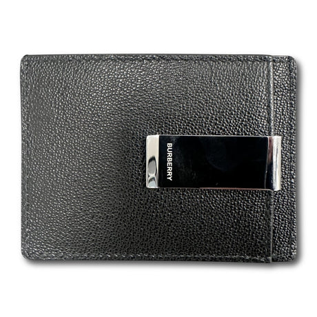Burberry 'Chase' Leather Card Holder With Money Clip Black - Boinclo - Outlet Sale Under Retail
