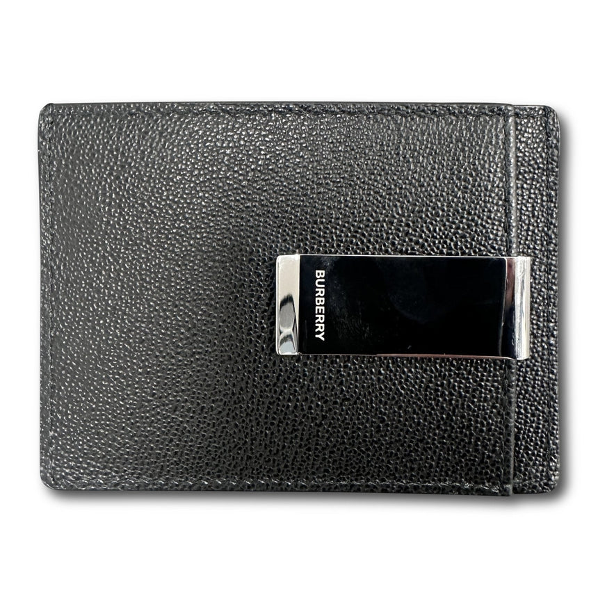 Burberry 'Chase' Leather Card Holder With Money Clip Black - Boinclo - Outlet Sale Under Retail