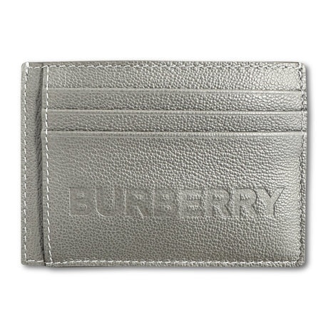 Burberry 'Chase' Leather Card Holder With Money Clip Grey - Boinclo - Outlet Sale Under Retail