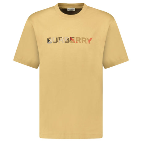 Burberry Check Logo Embroidered T-Shirt Beige - Boinclo - Outlet Sale Under Retail