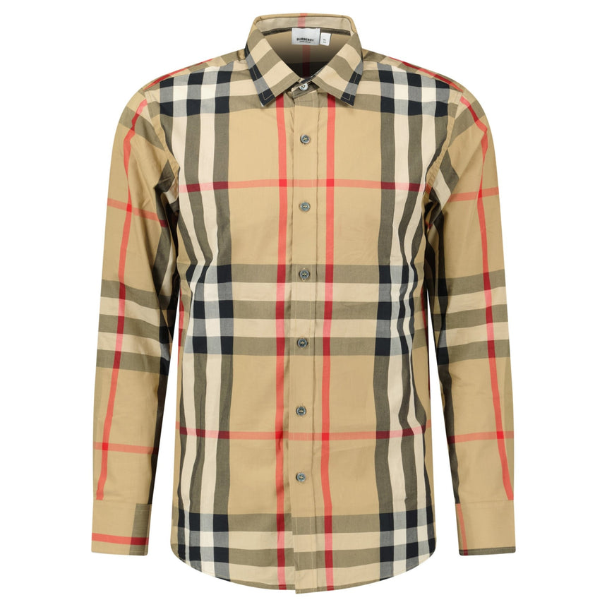 Burberry 'Claverdon' Check Shirt in Taupe brown - Boinclo - Outlet Sale Under Retail