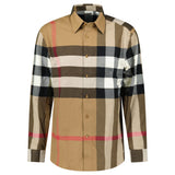 Burberry 'Claverdon' Check Shirt in Taupe Brown - Boinclo - Outlet Sale Under Retail
