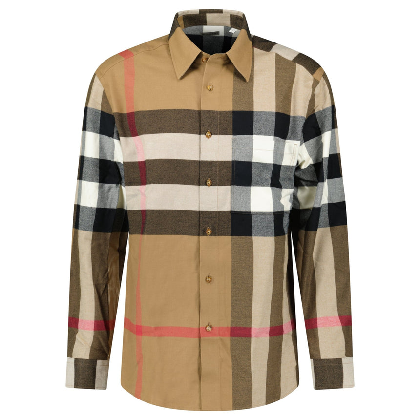 Burberry 'Claverdon' Check Shirt in Taupe Brown - Boinclo - Outlet Sale Under Retail