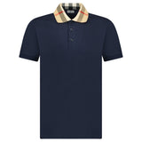 Burberry 'Cody' Check Short Sleeve Polo Shirt in Smoked Navy - Boinclo - Outlet Sale Under Retail