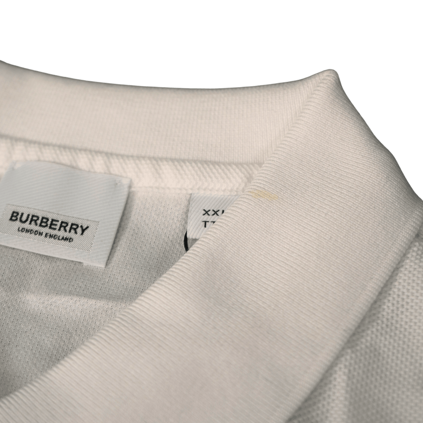 Burberry 'Eddie' TB Check Polo White (Defect) - Boinclo - Outlet Sale Under Retail
