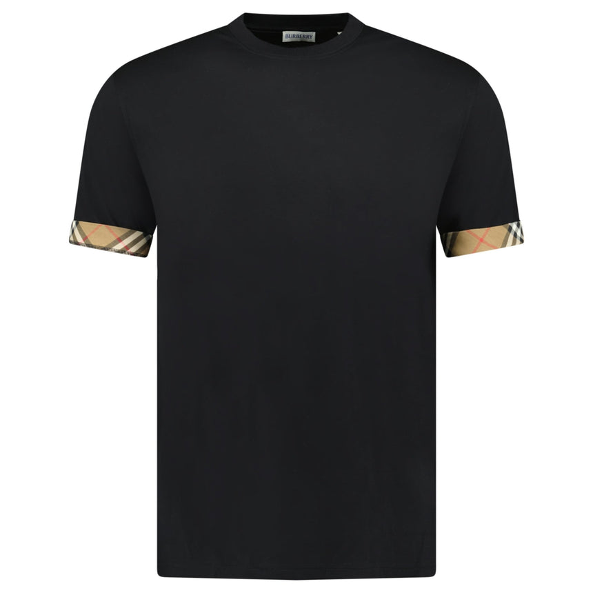 Burberry 'Ellison' Organic Cotton Check Sleeve Black - Boinclo - Outlet Sale Under Retail