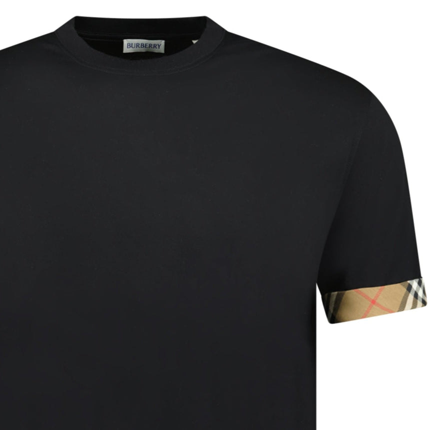 Burberry 'Ellison' Organic Cotton Check Sleeve Black - Boinclo - Outlet Sale Under Retail
