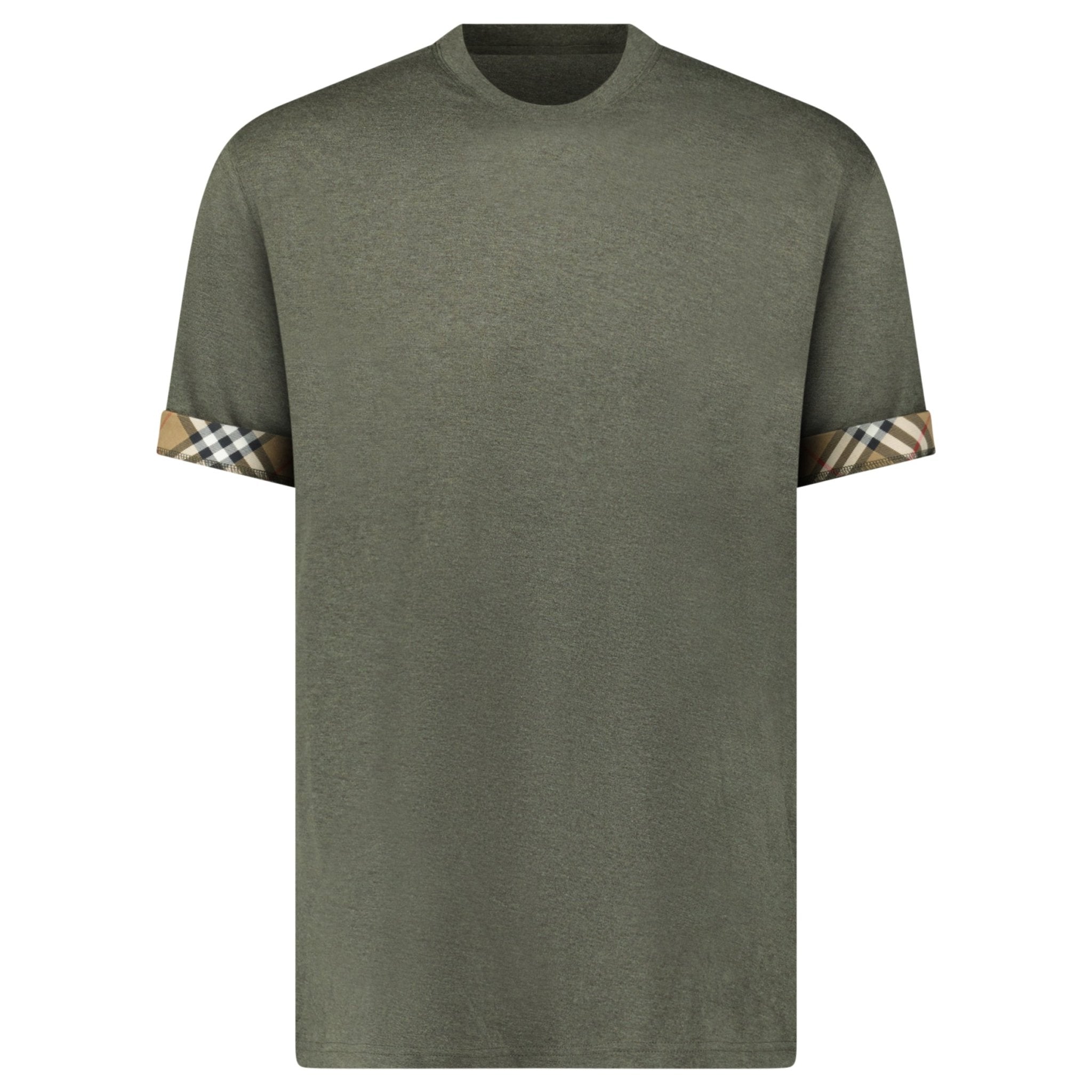 Color variation of Burberry 'Ellison' Organic Cotton Check Sleeve Dark Green