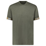 Burberry 'Ellison' Organic Cotton Check Sleeve Dark Green - Boinclo - Outlet Sale Under Retail