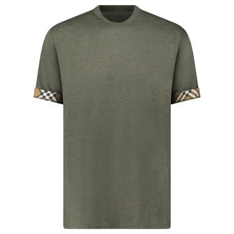 Burberry 'Ellison' Organic Cotton Check Sleeve Dark Green - Boinclo - Outlet Sale Under Retail