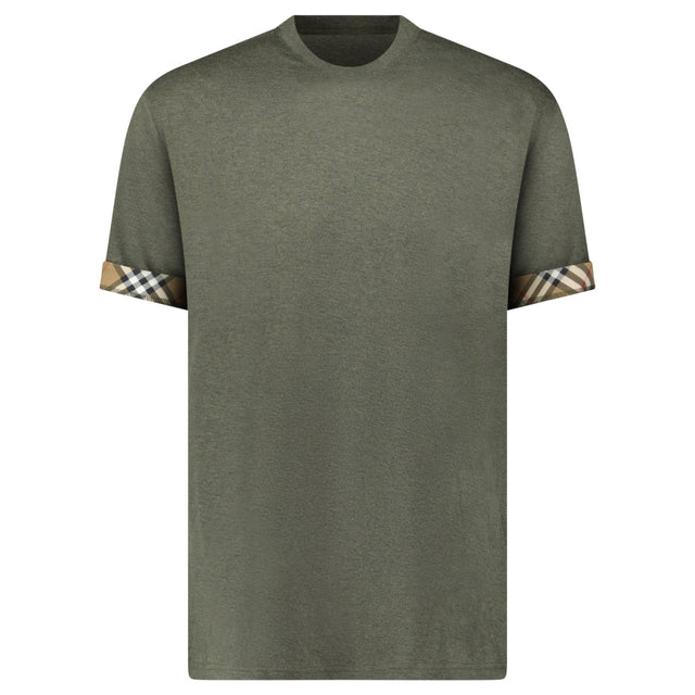 Burberry 'Ellison' Organic Cotton Check Sleeve Dark Green - Boinclo - Outlet Sale Under Retail