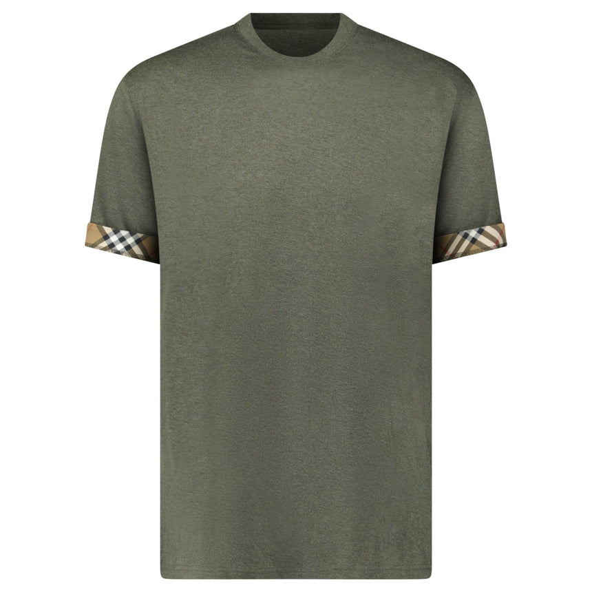 Burberry 'Ellison' Organic Cotton Check Sleeve Dark Green - Boinclo - Outlet Sale Under Retail