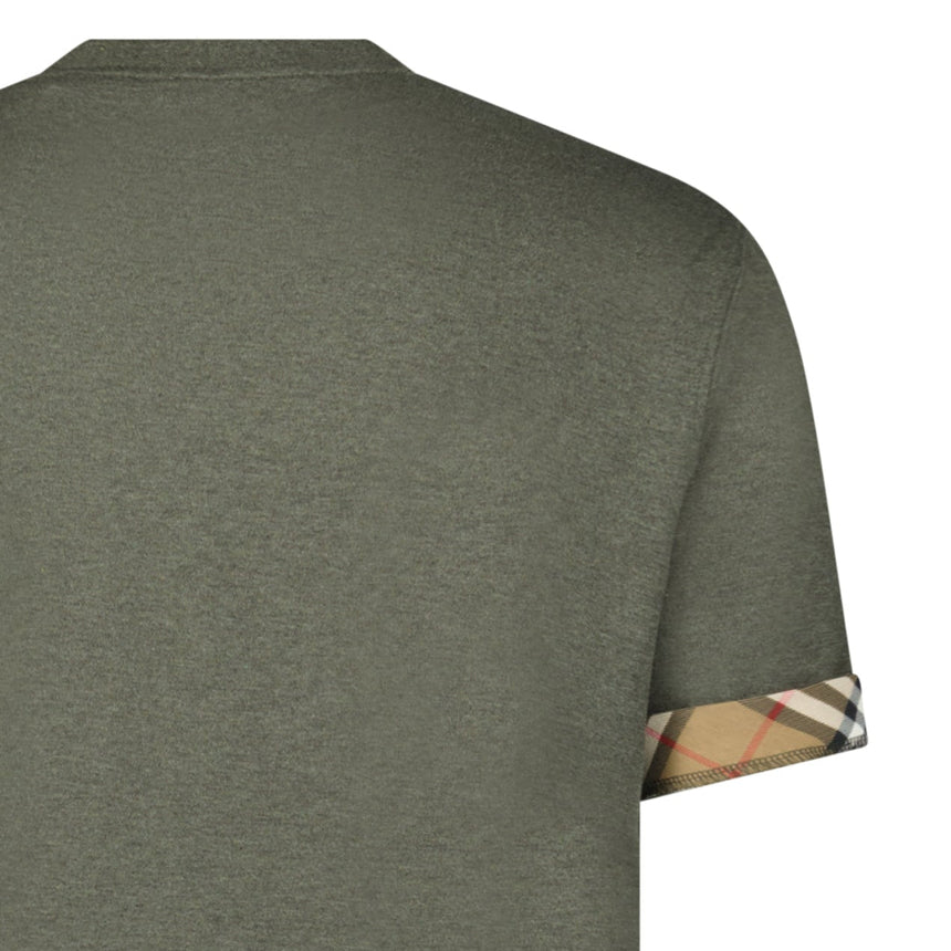 Burberry 'Ellison' Organic Cotton Check Sleeve Dark Green - Boinclo - Outlet Sale Under Retail