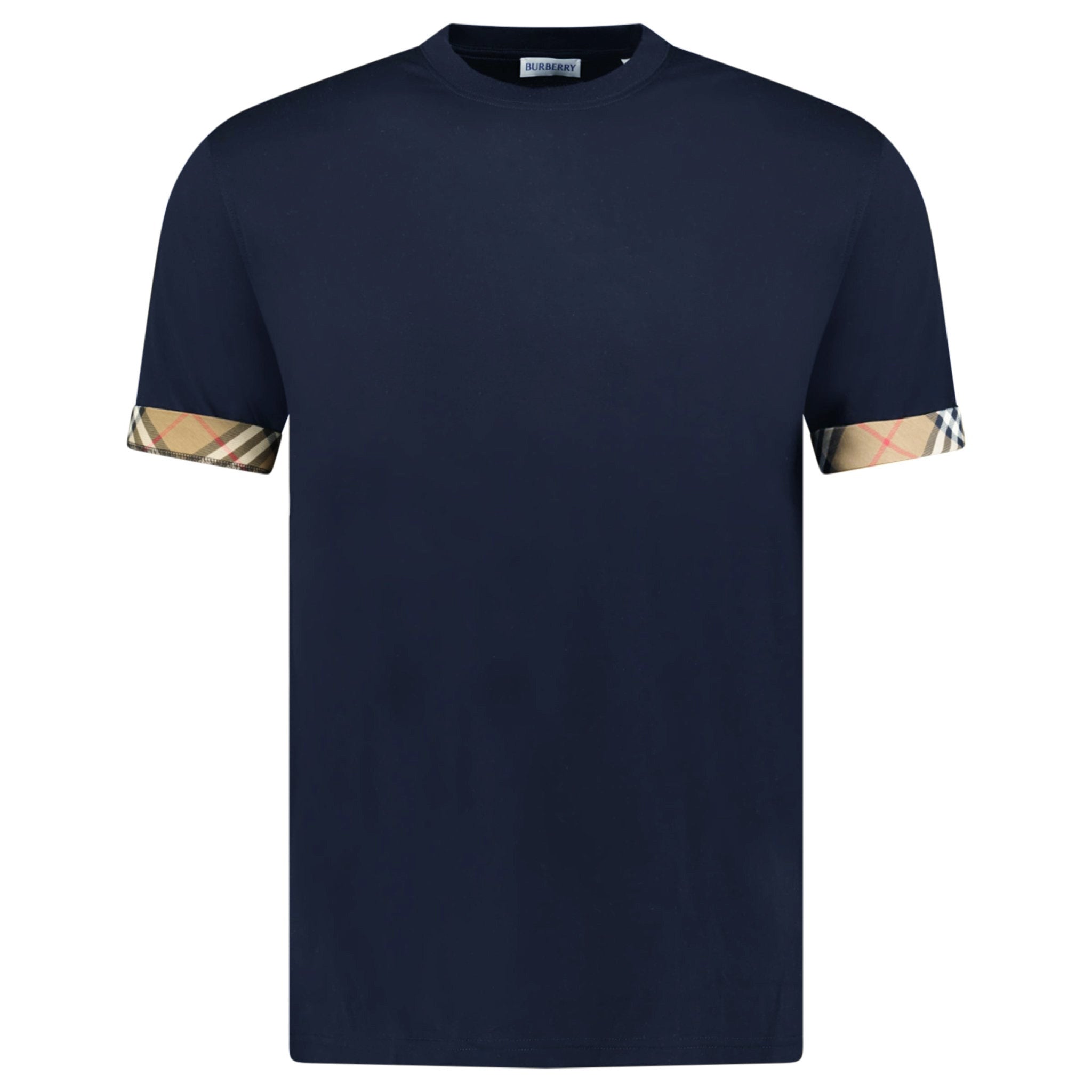 Color variation of Burberry 'Ellison' Organic Cotton Check Sleeve Navy