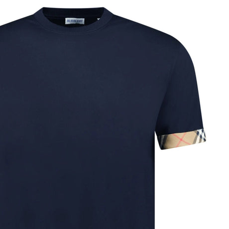 Burberry 'Ellison' Organic Cotton Check Sleeve Navy - Boinclo - Outlet Sale Under Retail