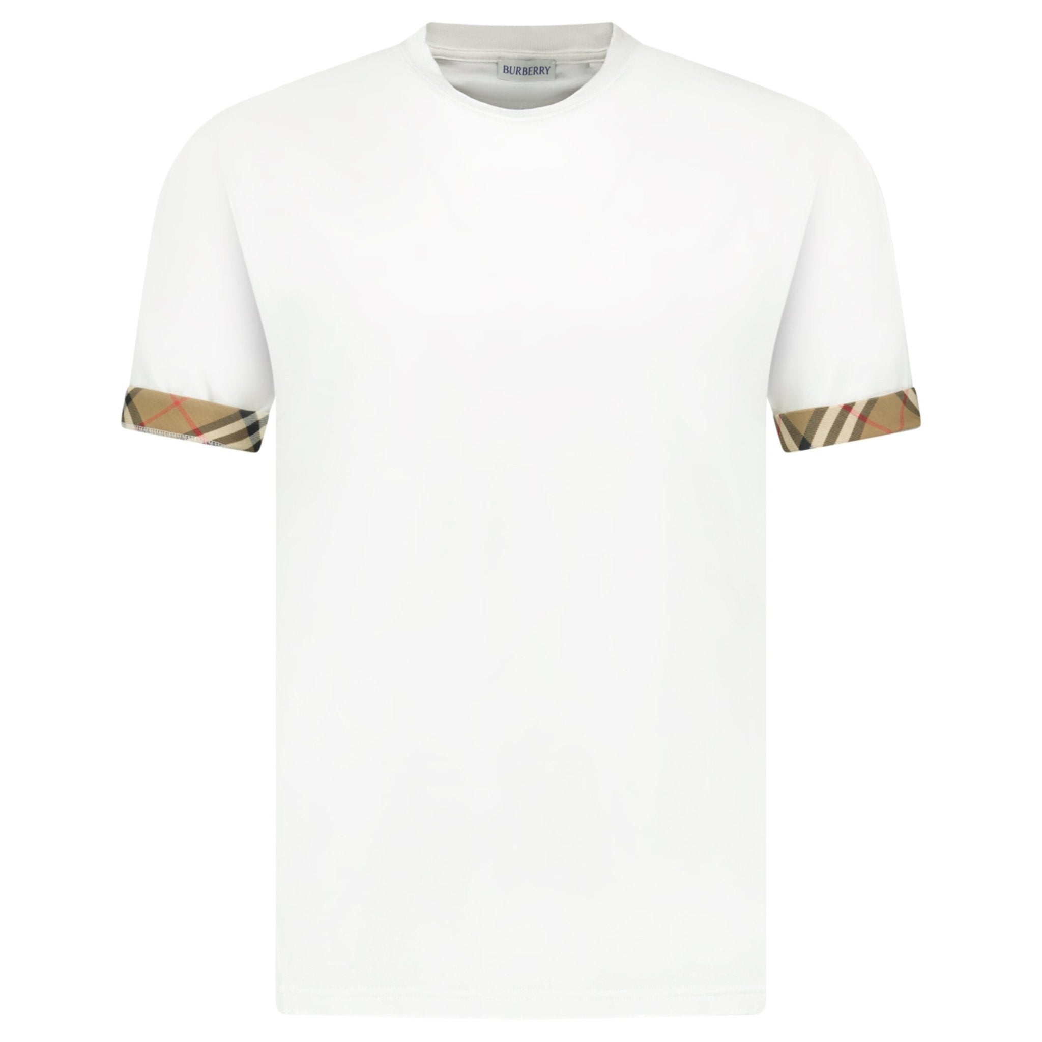 Color variation of Burberry 'Ellison' Organic Cotton Check Sleeve White