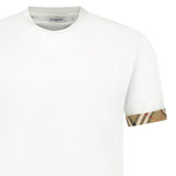 Burberry 'Ellison' Organic Cotton Check Sleeve White - Boinclo - Outlet Sale Under Retail