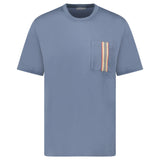 Burberry 'Ellison' Stripe Embroidery T-Shirt Carbon Blue - Boinclo - Outlet Sale Under Retail